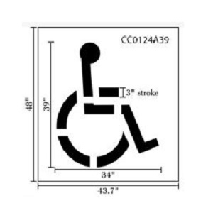 Handicap Parking Stencil - 39"
